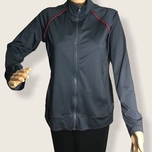 Danskin- Athletic Jacket Gray Red piping trim Med